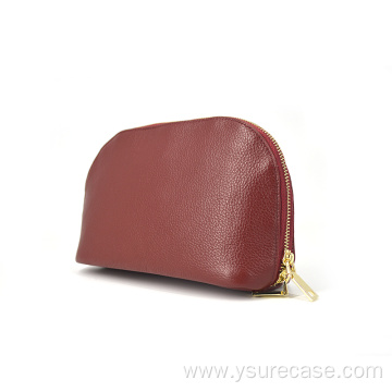 Hot Sale Leather Ladies Travel Zipper Cosmetic Bag